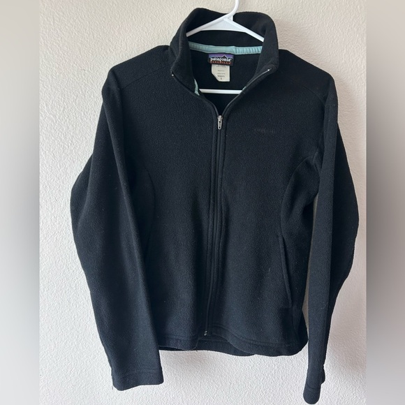 VTG Patagonia Synchilla Jacket Women's Small Black Fleece Full Zip Mock Neck - Picture 2 of 6
